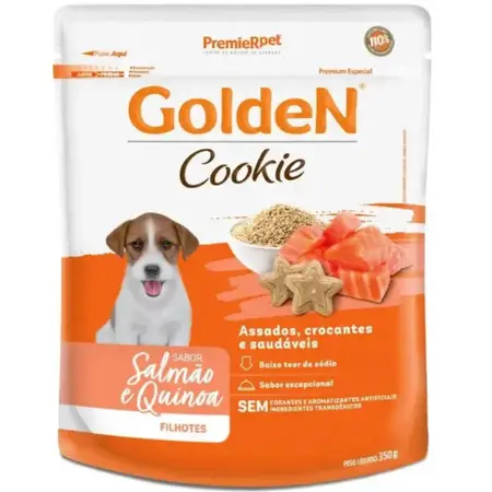 Cookie Golden Sabor Salmão e Quinoa Para Cães Filhotes 350g
